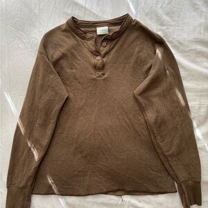 L.L. Bean Brown Henley button up